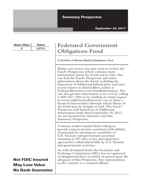 gofxx|Government Obligations Fund Summary Prospectus